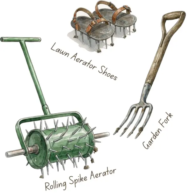 Manual lawn aerators